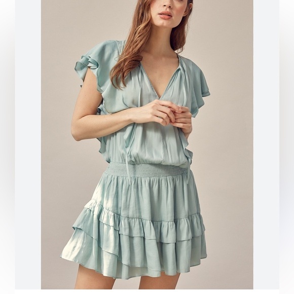 Mustard Seed Dresses & Skirts - Mustard seed blue ruffle dress